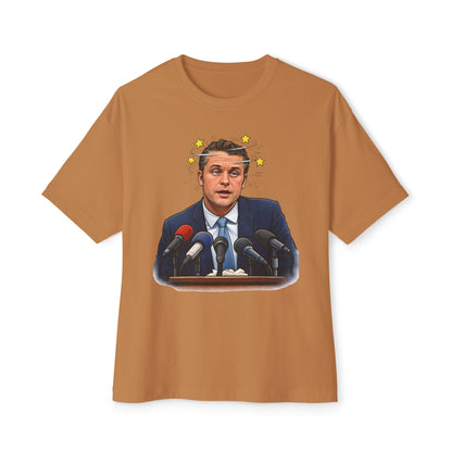 Oversized - Dizzy Hegseth On The Job After A Few - Political Parody T-Shirt