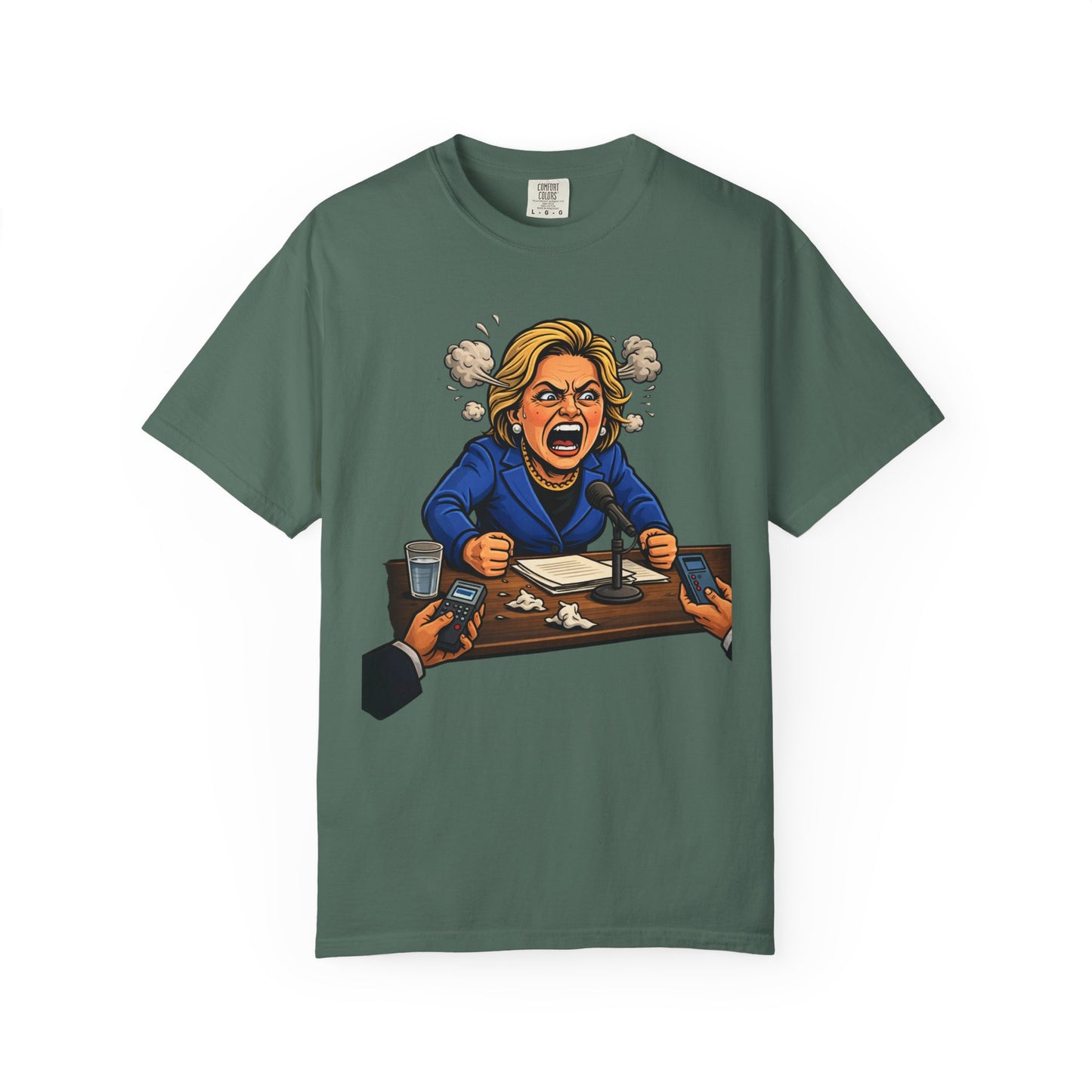 Crooked Hillary Losing Her Mind... and Deposition - Political Parody T-Shirt (Front)
