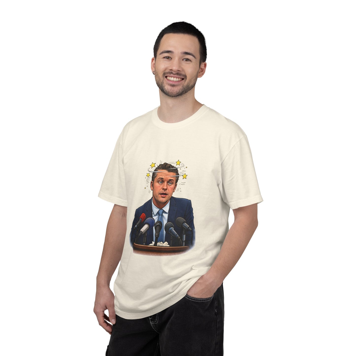 Dizzy Hegseth On The Job After A Few - Political Parody T-Shirt