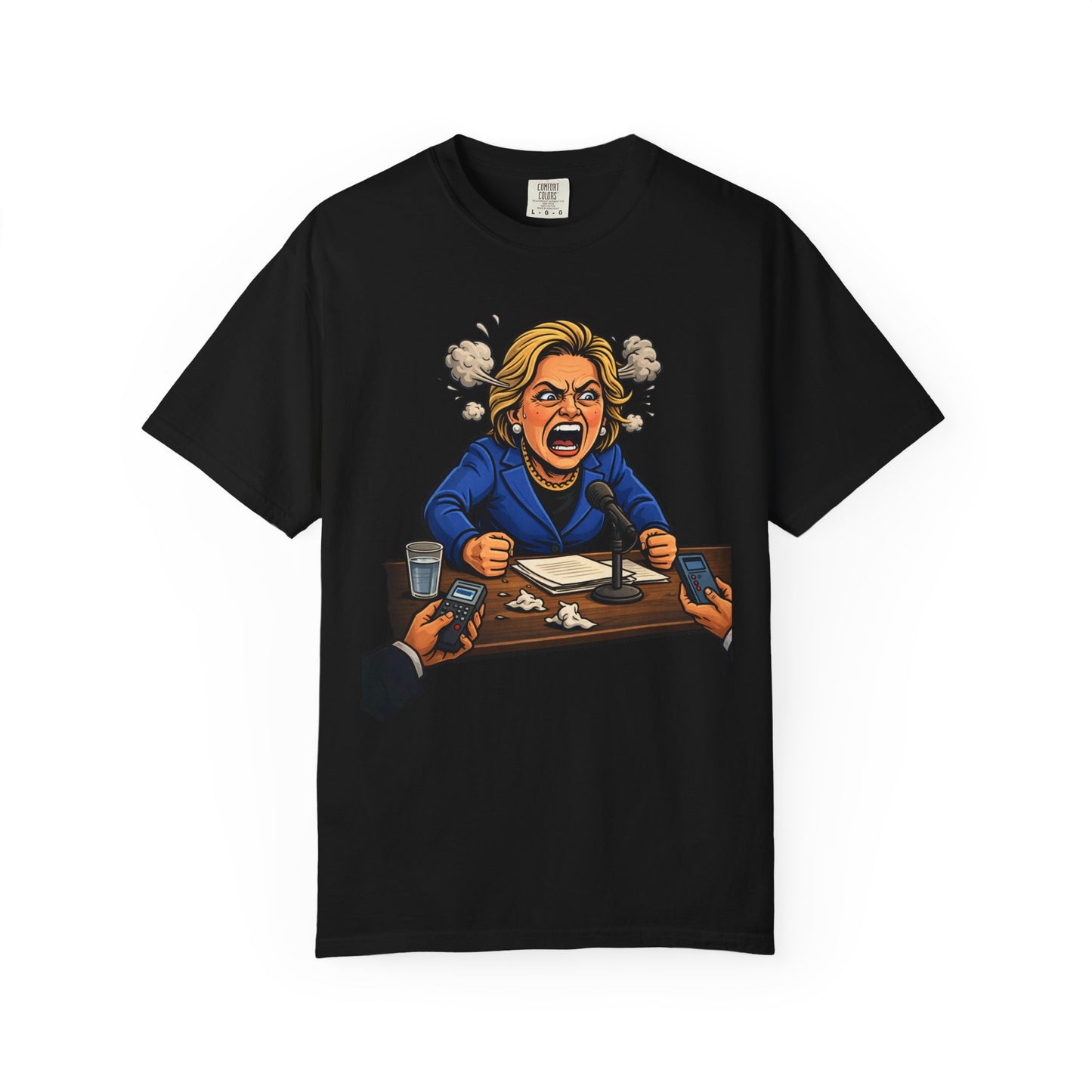 Crooked Hillary Losing Her Mind... and Deposition - Political Parody T-Shirt (Front)