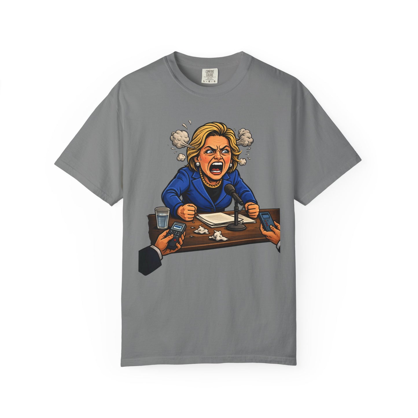 Crooked Hillary Losing Her Mind... and Deposition - Political Parody T-Shirt (Front)