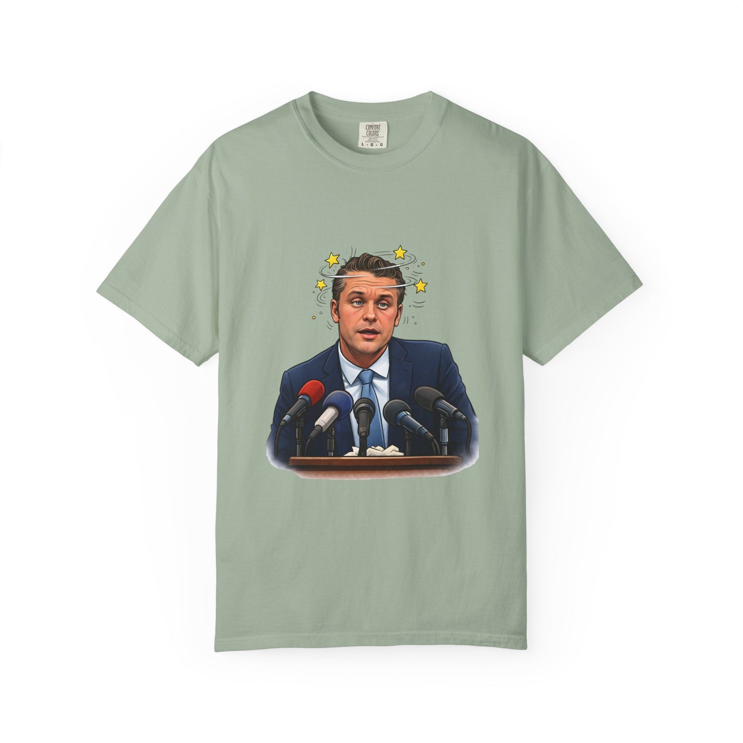 Dizzy Hegseth On The Job After A Few - Political Parody T-Shirt