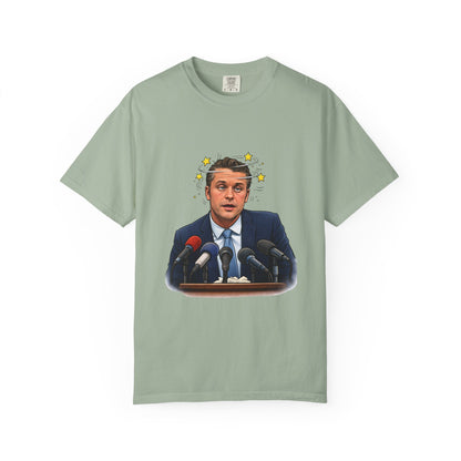 Dizzy Hegseth On The Job After A Few - Political Parody T-Shirt