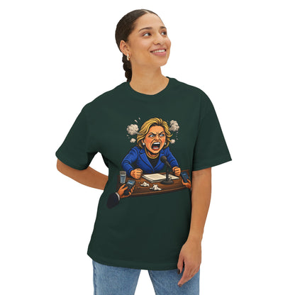 Oversized - Crooked Hillary Losing Her Mind... and Deposition - Political Parody T-Shirt