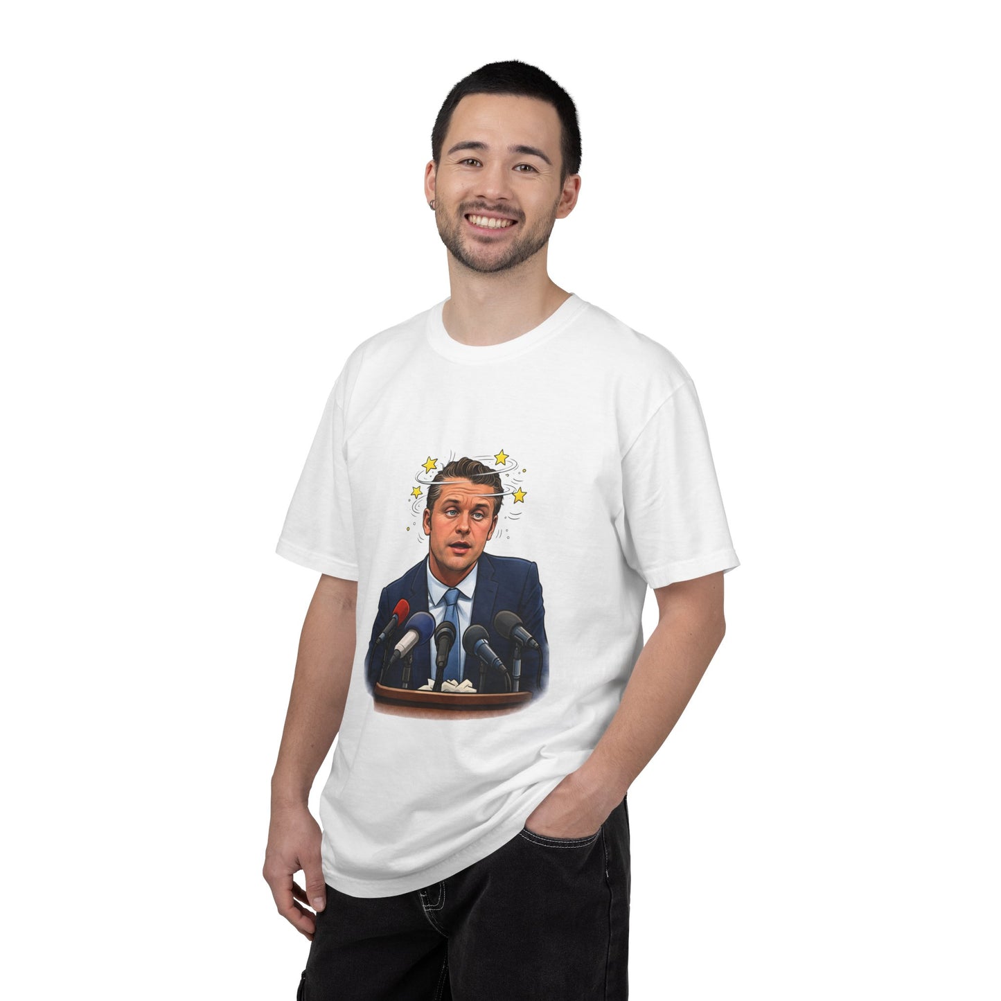 Dizzy Hegseth On The Job After A Few - Political Parody T-Shirt