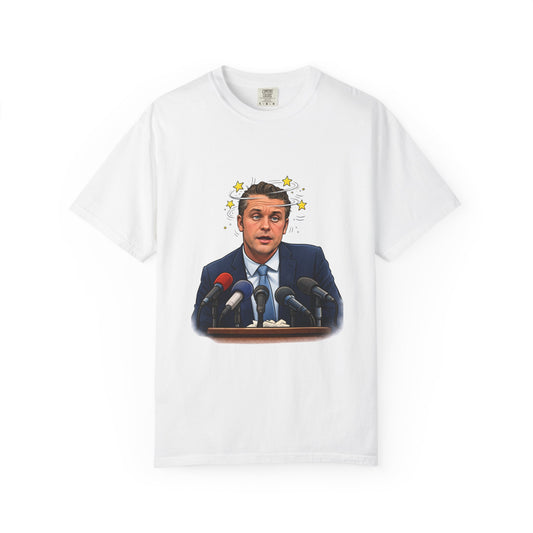 Dizzy Hegseth On The Job After A Few - Political Parody T-Shirt