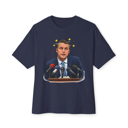 Oversized - Dizzy Hegseth On The Job After A Few - Political Parody T-Shirt