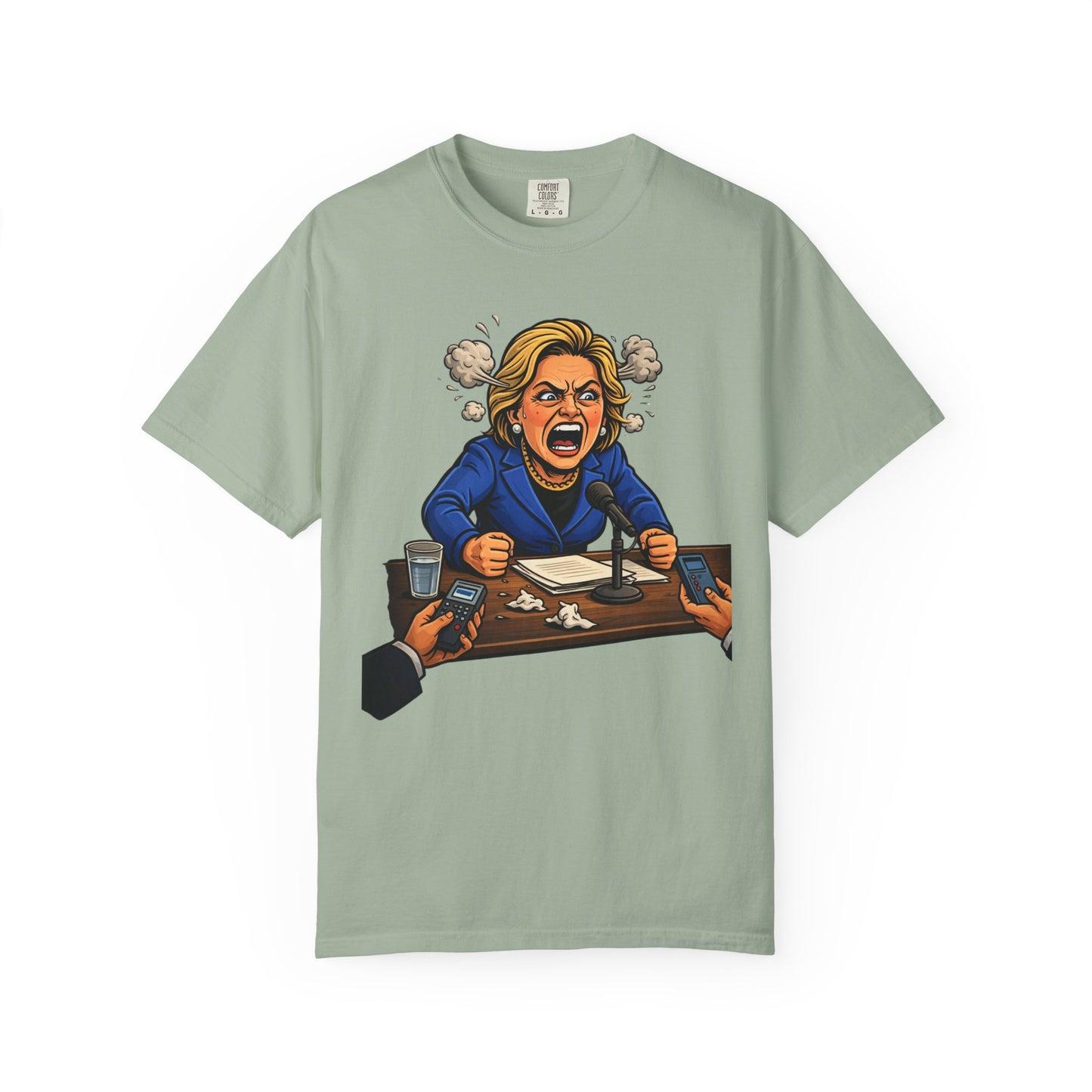 Crooked Hillary Losing Her Mind... and Deposition - Political Parody T-Shirt (Front)