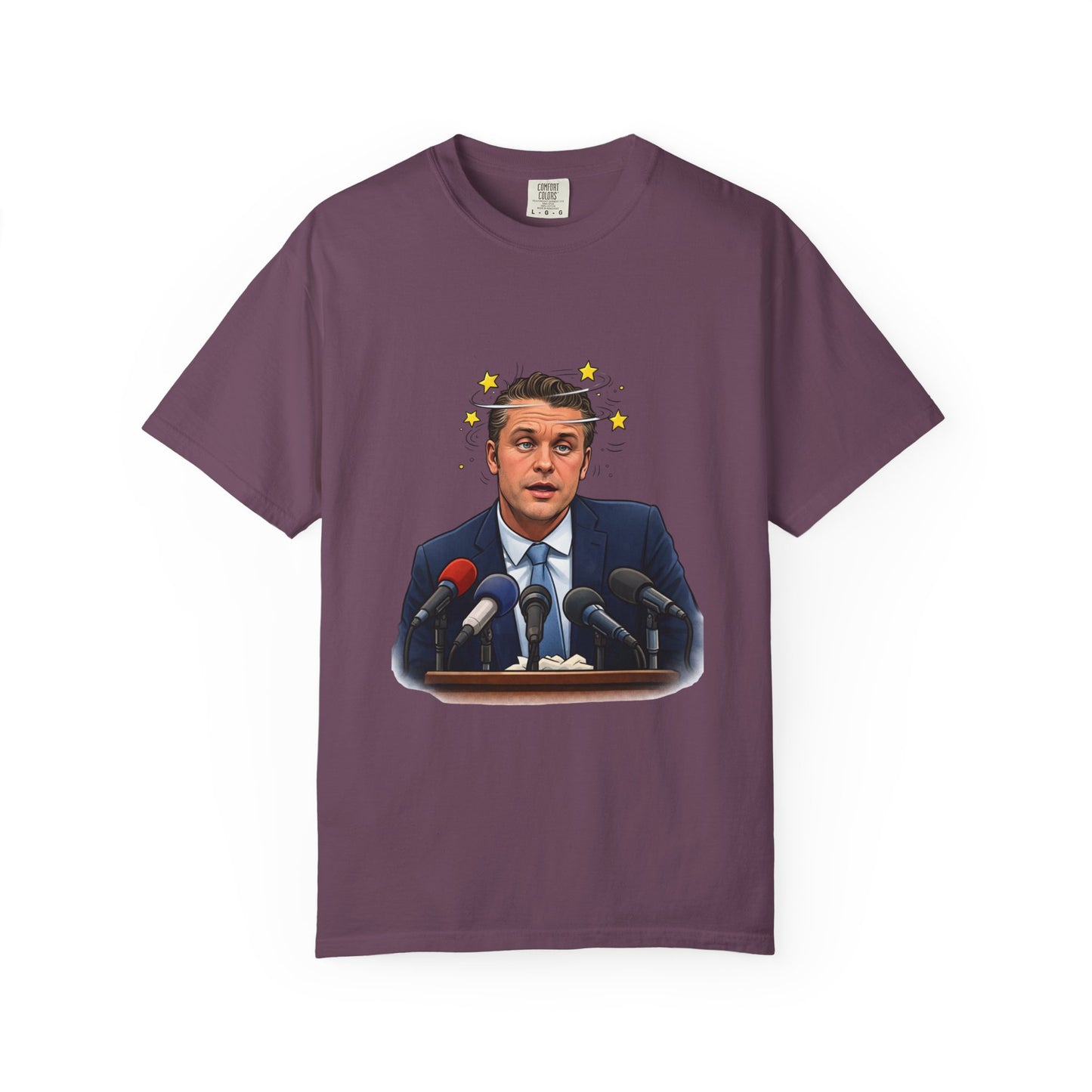 Dizzy Hegseth On The Job After A Few - Political Parody T-Shirt