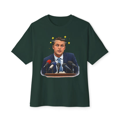 Oversized - Dizzy Hegseth On The Job After A Few - Political Parody T-Shirt