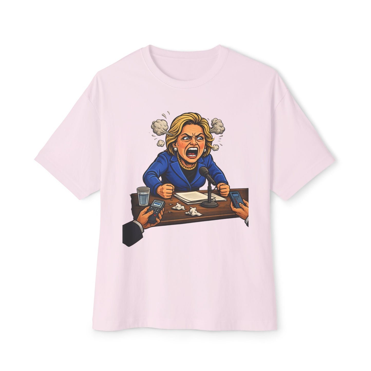 Oversized - Crooked Hillary Losing Her Mind... and Deposition - Political Parody T-Shirt