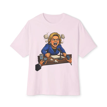 Oversized - Crooked Hillary Losing Her Mind... and Deposition - Political Parody T-Shirt