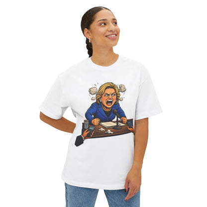 Oversized - Crooked Hillary Losing Her Mind... and Deposition - Political Parody T-Shirt