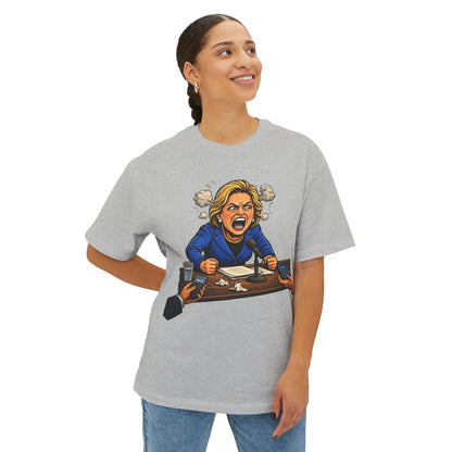 Oversized - Crooked Hillary Losing Her Mind... and Deposition - Political Parody T-Shirt