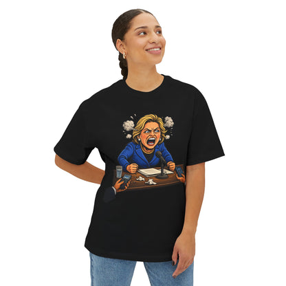 Oversized - Crooked Hillary Losing Her Mind... and Deposition - Political Parody T-Shirt
