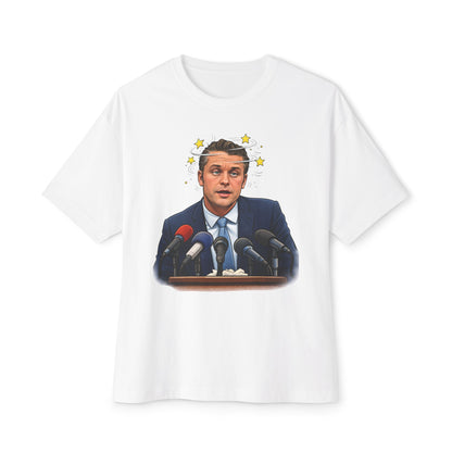 Oversized - Dizzy Hegseth On The Job After A Few - Political Parody T-Shirt