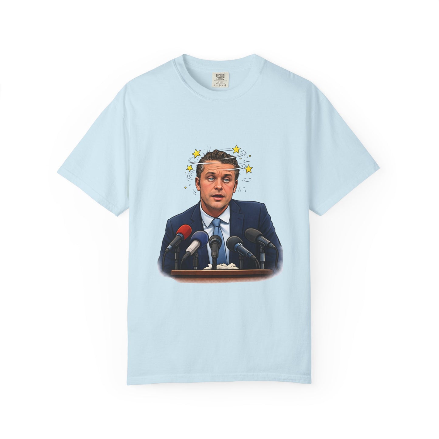 Dizzy Hegseth On The Job After A Few - Political Parody T-Shirt