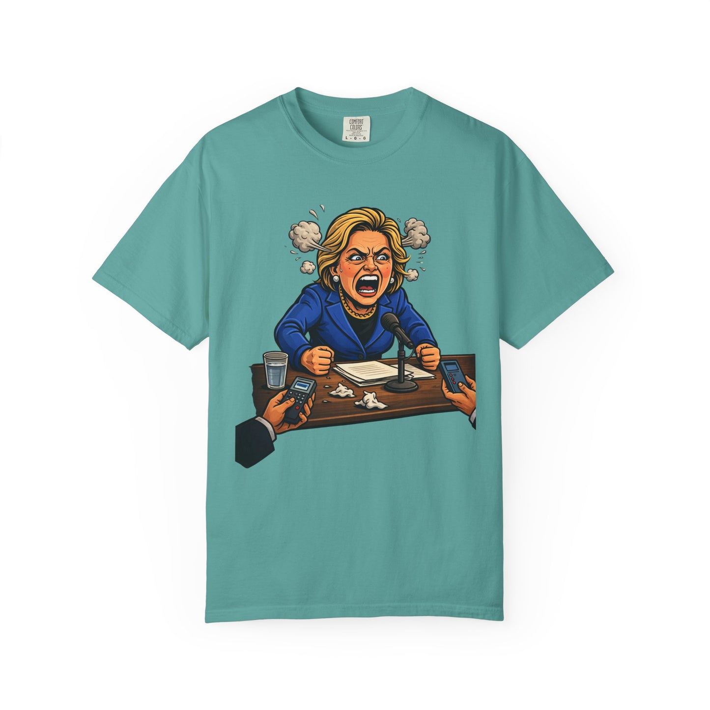 Crooked Hillary Losing Her Mind... and Deposition - Political Parody T-Shirt (Front)