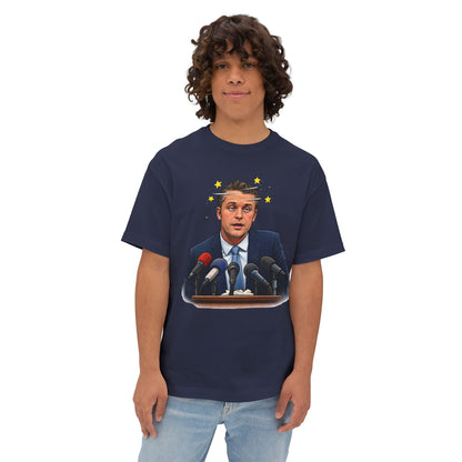 Oversized - Dizzy Hegseth On The Job After A Few - Political Parody T-Shirt
