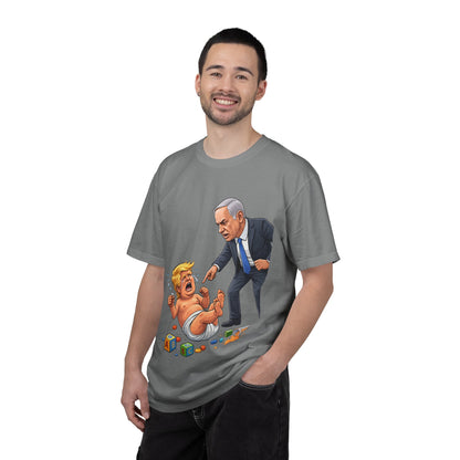 Netanyahu Silencing Crying Baby Trump - Political Parody T-Shirt