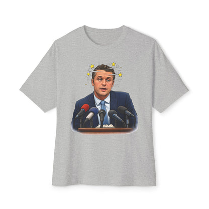 Oversized - Dizzy Hegseth On The Job After A Few - Political Parody T-Shirt