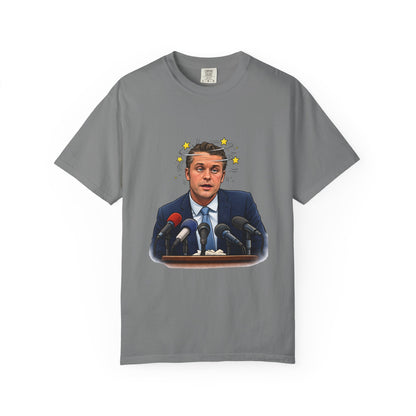 Dizzy Hegseth On The Job After A Few - Political Parody T-Shirt