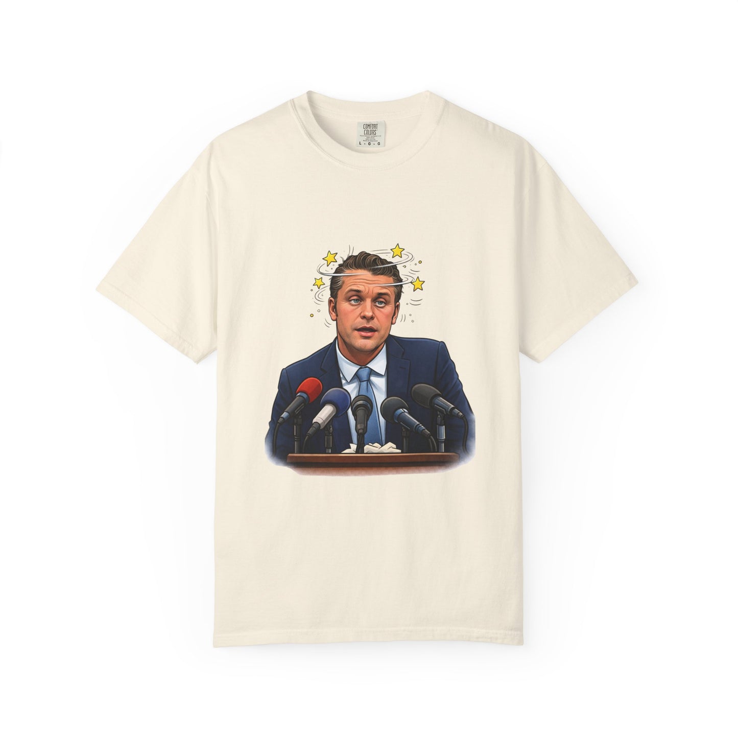 Dizzy Hegseth On The Job After A Few - Political Parody T-Shirt