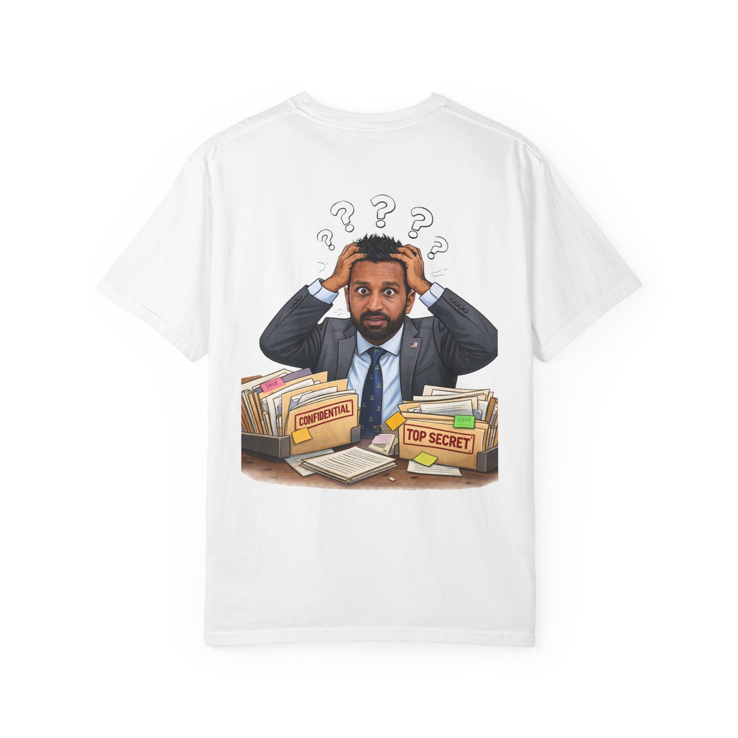 Lost And Confused Patel - Political Parody T-Shirt (Back)