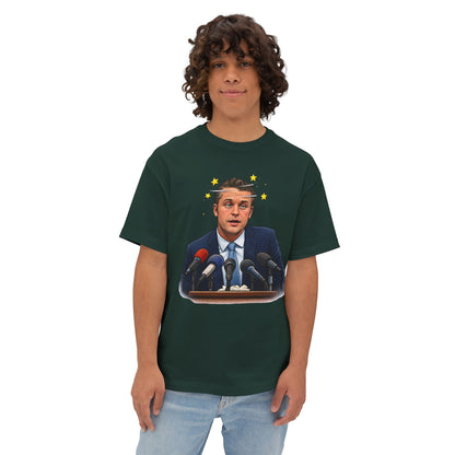 Oversized - Dizzy Hegseth On The Job After A Few - Political Parody T-Shirt