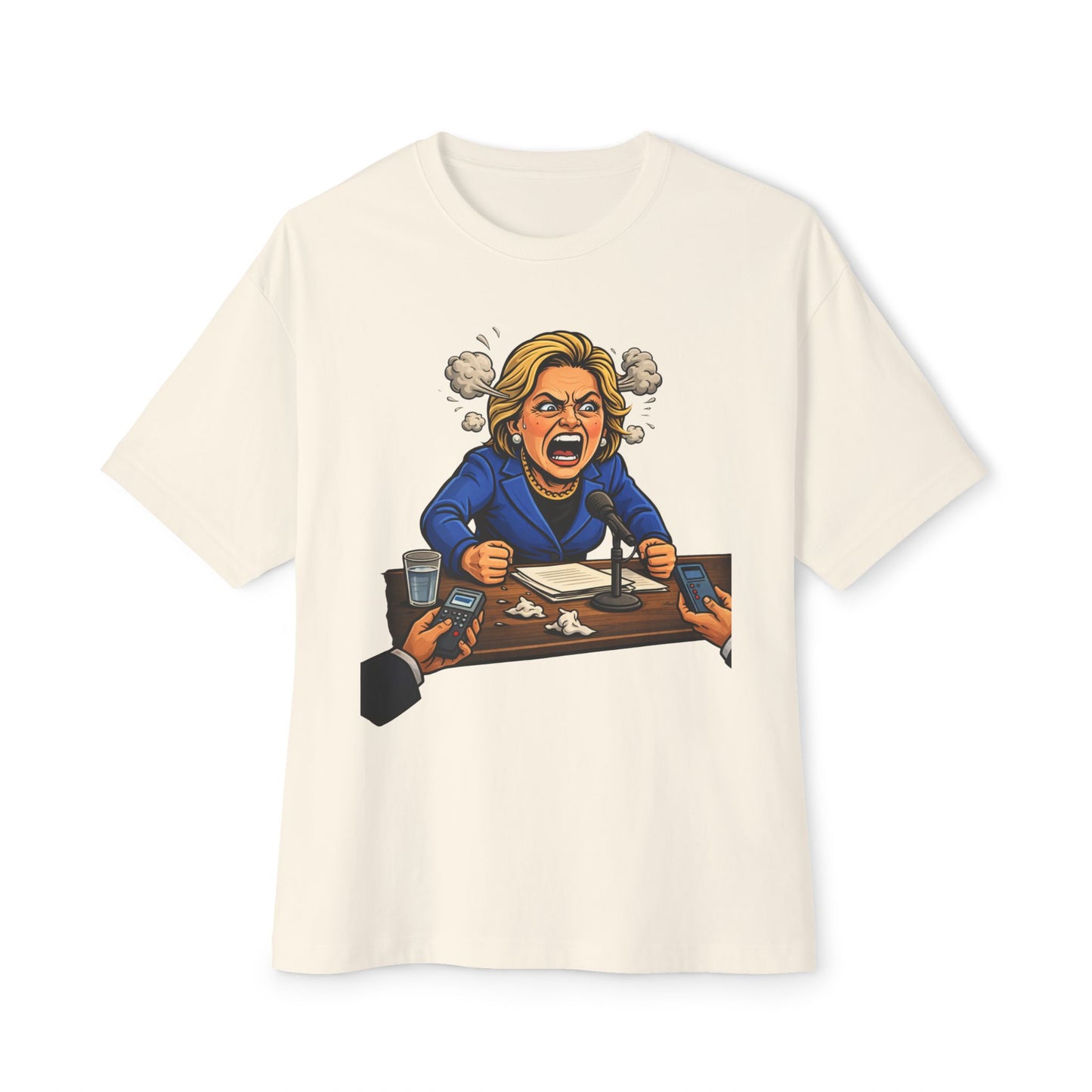 Oversized - Crooked Hillary Losing Her Mind... and Deposition - Political Parody T-Shirt