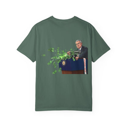 J-Powell Money Printing Machine - Political Parody T-Shirt (Back)