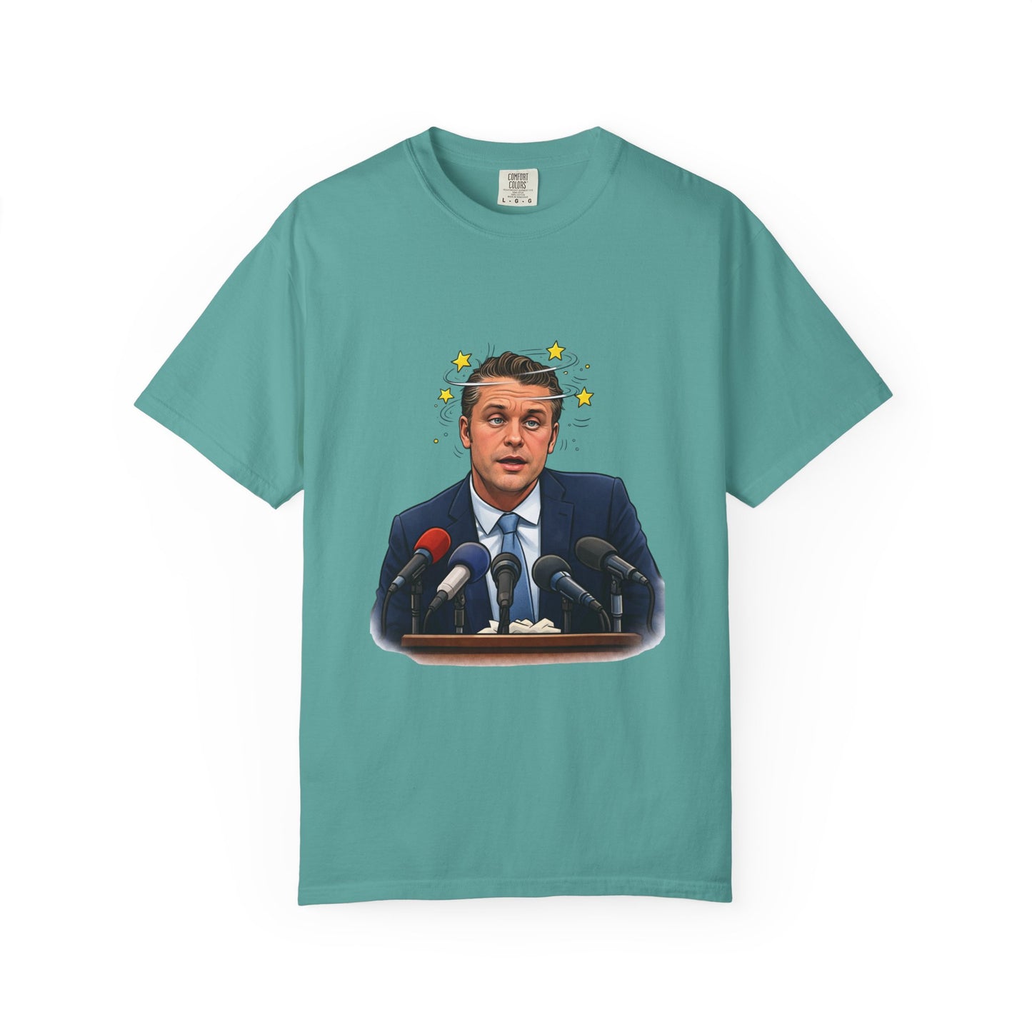 Dizzy Hegseth On The Job After A Few - Political Parody T-Shirt