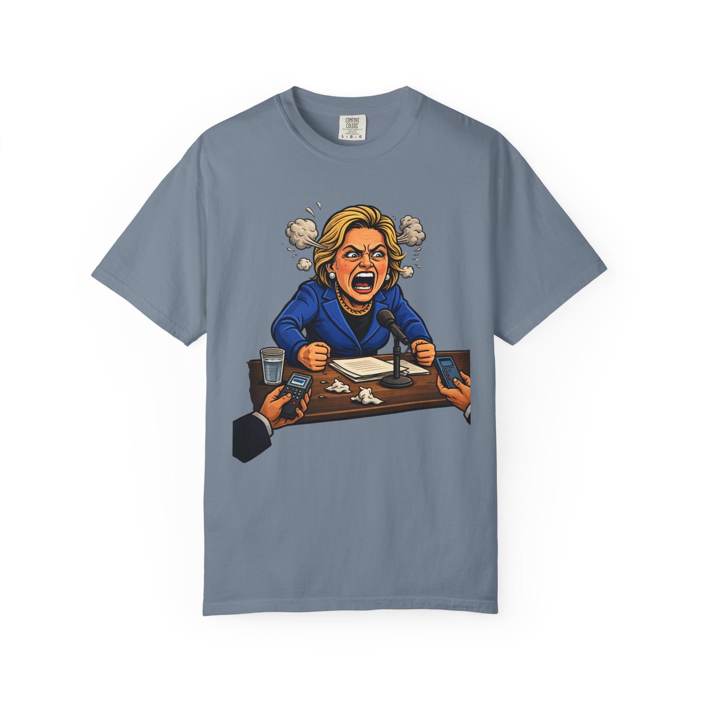 Crooked Hillary Losing Her Mind... and Deposition - Political Parody T-Shirt (Front)