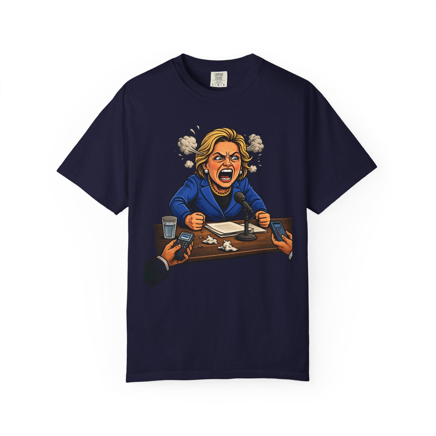 Crooked Hillary Losing Her Mind... and Deposition - Political Parody T-Shirt (Front)