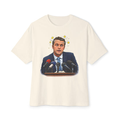 Oversized - Dizzy Hegseth On The Job After A Few - Political Parody T-Shirt